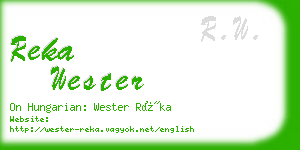 reka wester business card